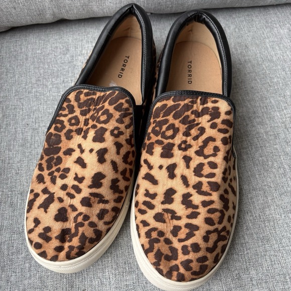torrid Shoes - Torrid Womens Shoes Loafers Slip-On 11.5 W Brown Animal Leopard Print